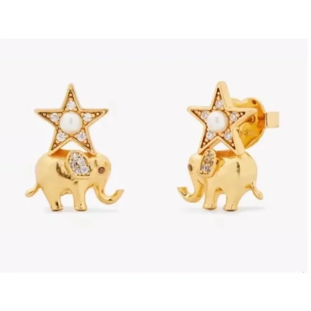 Kate Spade NEW elephant Winter carnival earrings